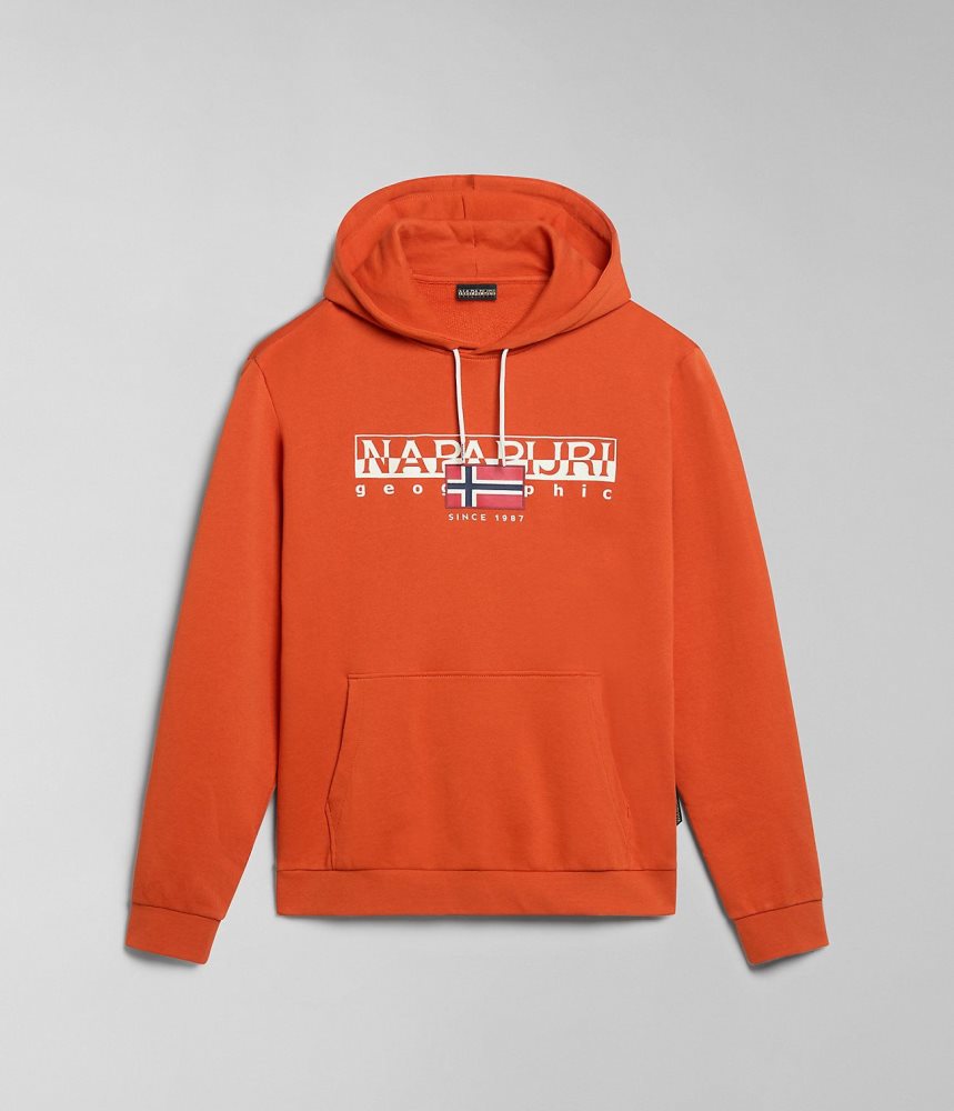 Bluza z Kapturem Męskie Napapijri Aylmer Hoodie Pomarańczowe | EQDMW0817