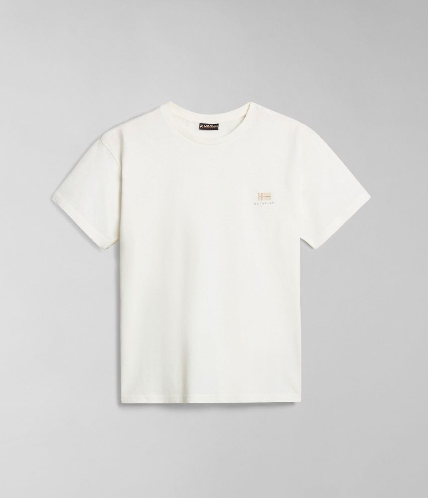 Koszulki Damskie Napapijri Nina Short Sleeve T-shirt Białe | KSJBQ3902