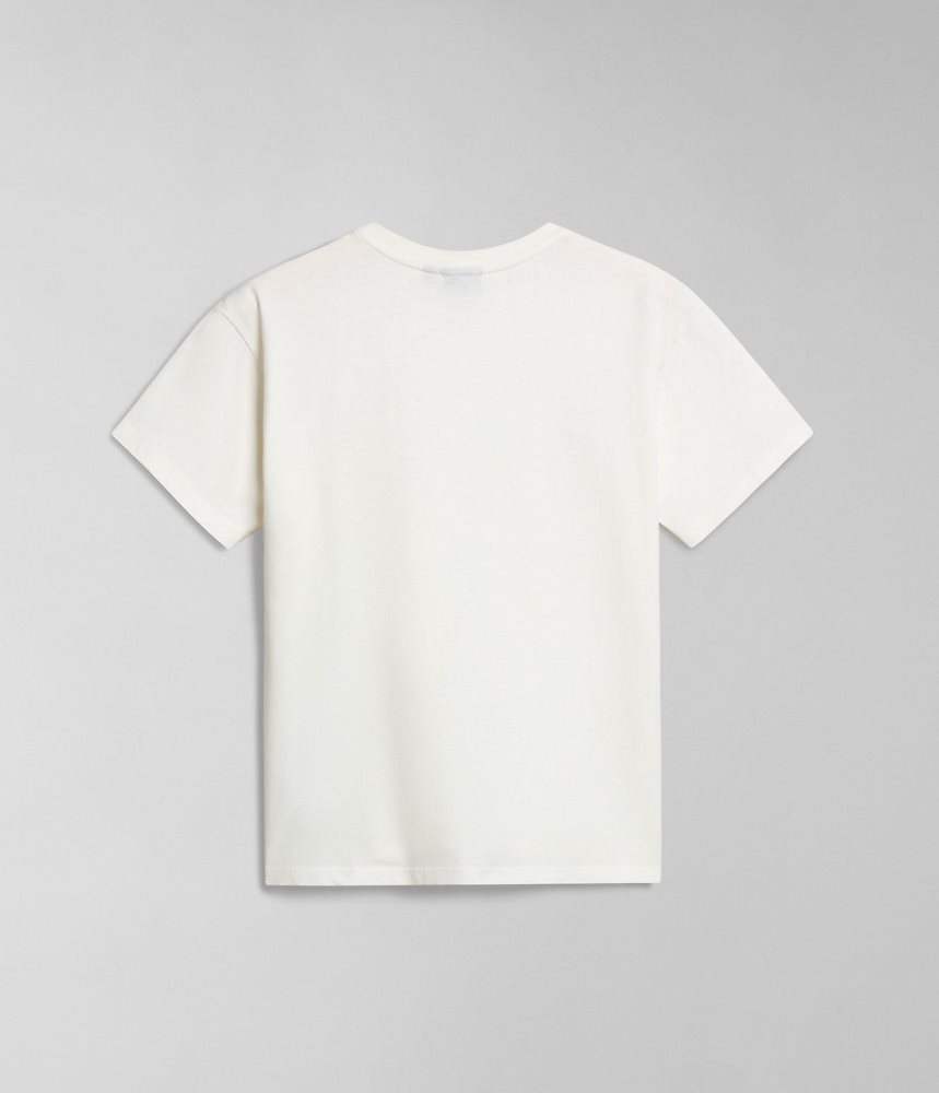 Koszulki Damskie Napapijri Nina Short Sleeve T-shirt Białe | KSJBQ3902