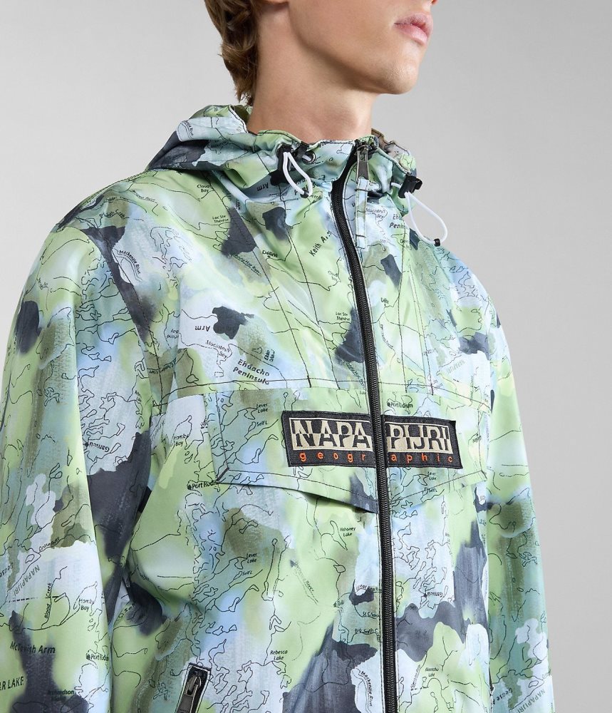 Wiatrówka Męskie Napapijri Rainforest Open Summer Print Jacket Multicolour | AXIBP1376